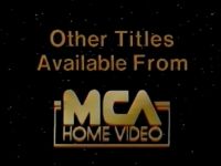 MCA Home Video (1983, with the "Other Titles Available From" text)
