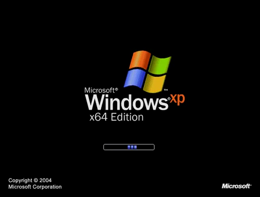 Windows XP x64 Edition startup screen