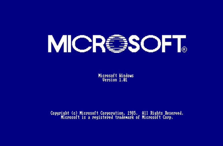 Microsoft Windows 1.0 Bootup screen