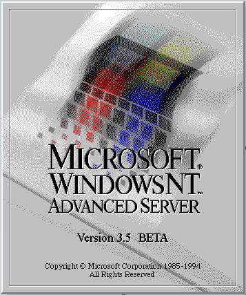 Windows NT Advanced Server 3.5 Beta startup screen