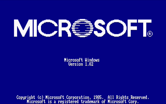 Windows 1.02 startup screen