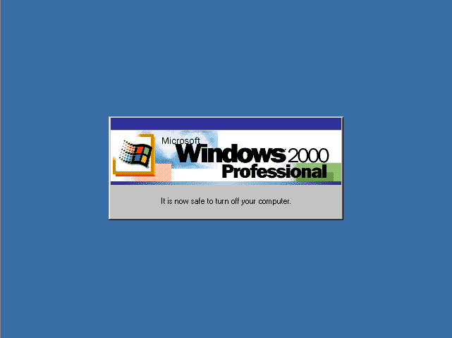 Microsoft Windows 2000 Professional Shutdown Screen (Beta 3, Version 5.00.1946) (1997)