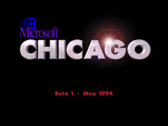 Microsoft Chicago Beta 1" splash screen