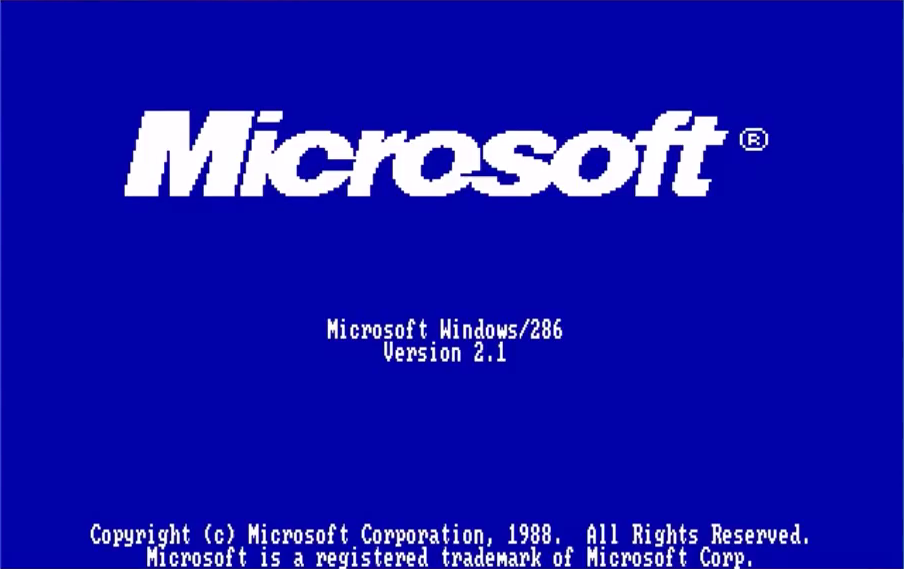 Windows/286 2.1 startup screen