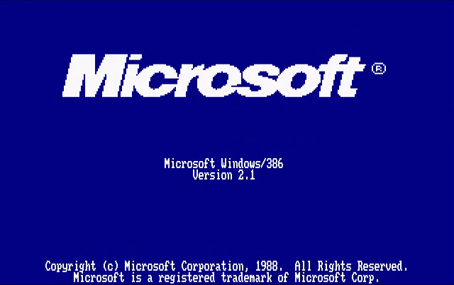 Windows/386 2.1 startup screen