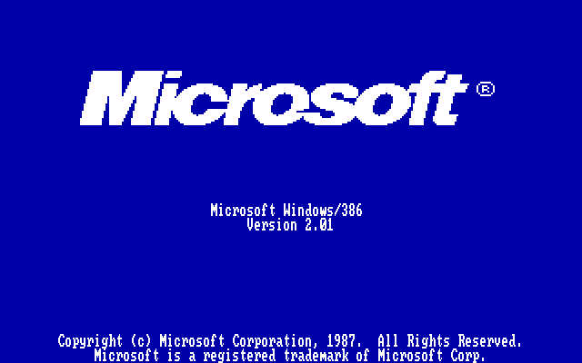 Windows/386 2.01 startup screen