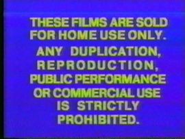 Columbia Pictures Home Entertainment Warning (A)