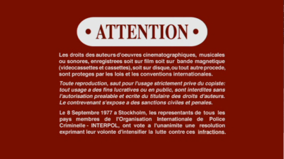 Sony Interpol Warning (French)