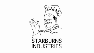 Starburns industries using Vegeta logo at @Rickandmorty end
